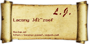 Lacsny József névjegykártya