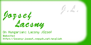 jozsef lacsny business card